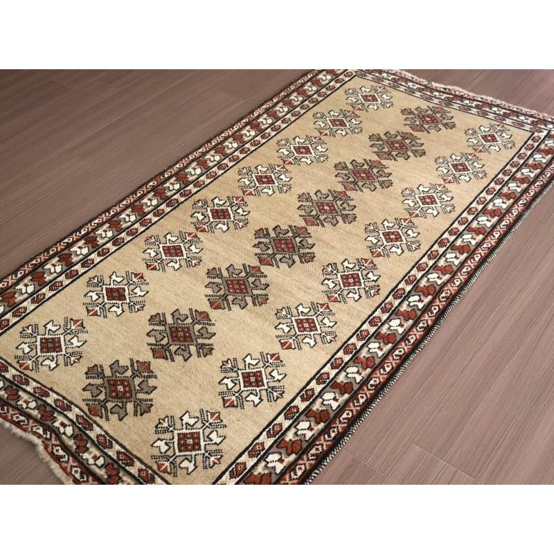 トライバルラグ　部族絨毯 ギャッベ 193x103cm 連なる幾何学モチーフ　イラン南部カシュカイ族 | ブランド登録なし | 03
