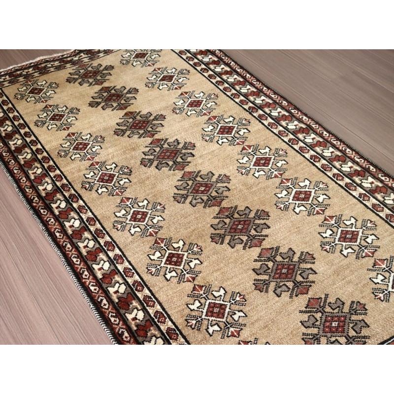 トライバルラグ　部族絨毯 ギャッベ 193x103cm 連なる幾何学モチーフ　イラン南部カシュカイ族 | ブランド登録なし | 04