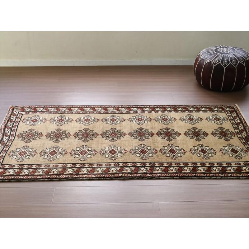 トライバルラグ　部族絨毯 ギャッベ 193x103cm 連なる幾何学モチーフ　イラン南部カシュカイ族 | ブランド登録なし | 09