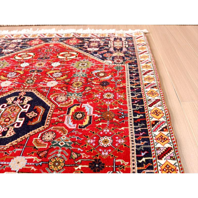 ギャッベ カシュクーリ 部族絨毯 120x82cm レッドの六角メダリオン | ブランド登録なし | 05