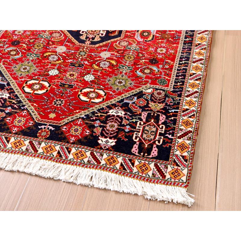 ギャッベ カシュクーリ 部族絨毯 120x82cm レッドの六角メダリオン | ブランド登録なし | 07