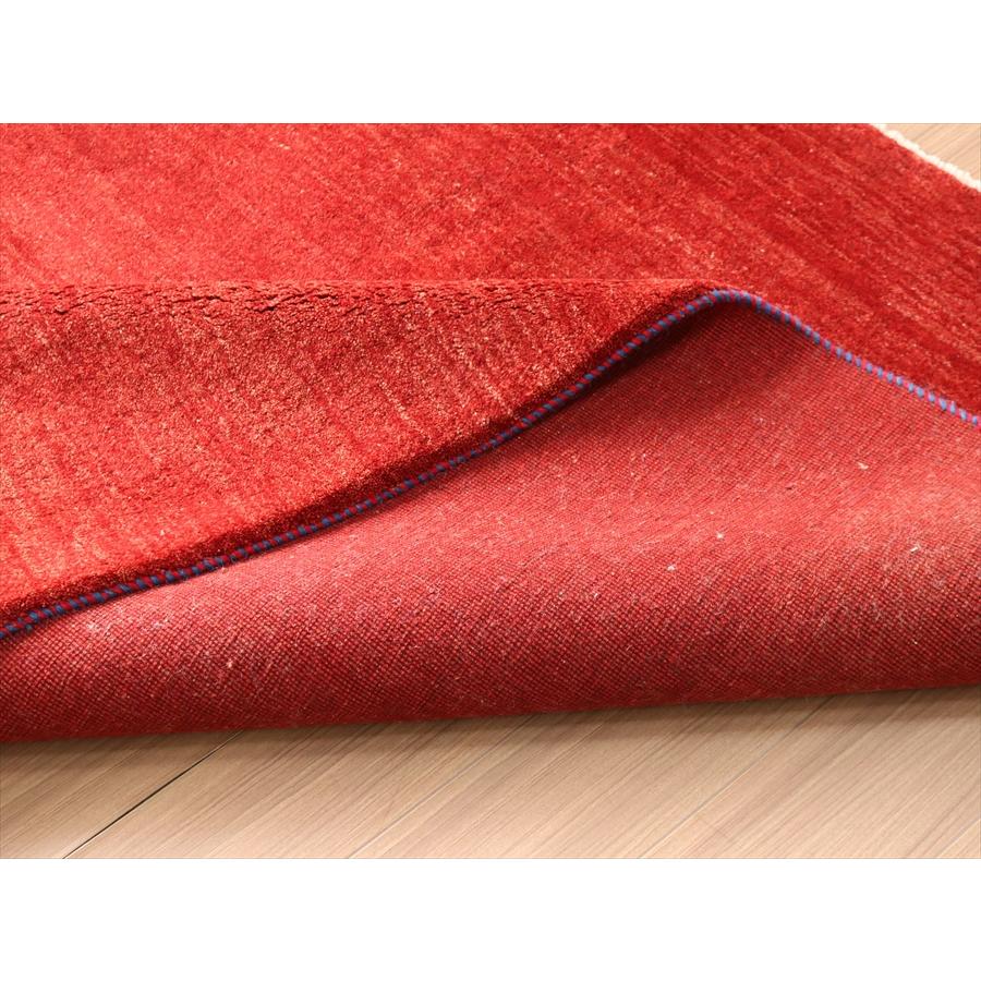 ギャッベ スクエアサイズ 200x200cm イランの手織りラグ レッド | ブランド登録なし | 10