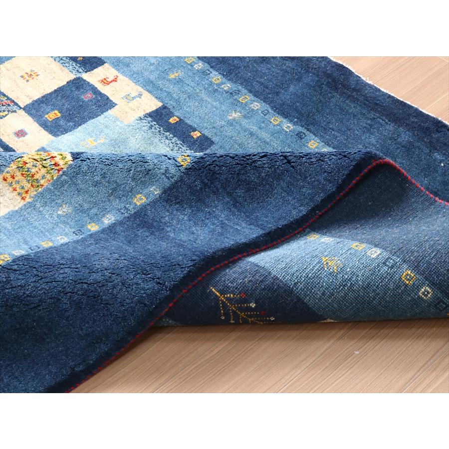 ギャッベ イランの手織りラグ 200x198cm ブルー モザイクタイル | ブランド登録なし | 10