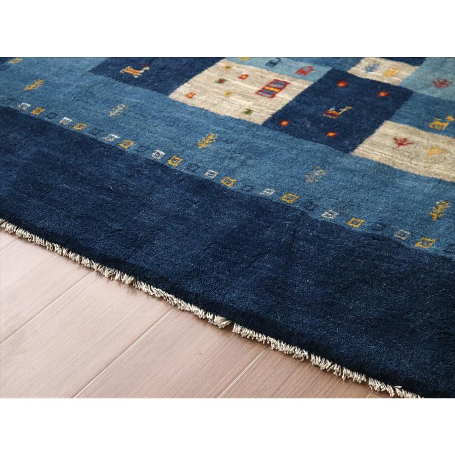 ギャッベ イランの手織りラグ 200x198cm ブルー モザイクタイル | ブランド登録なし | 07