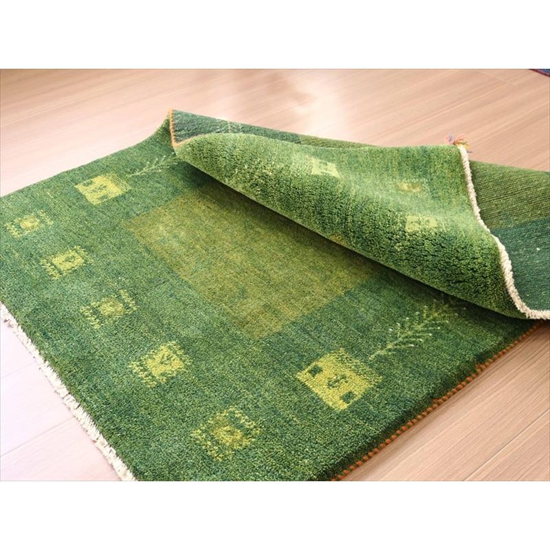 ギャベ ギャッベ イラン産手織り 148x102cm グリーンのツートーン | ブランド登録なし | 03