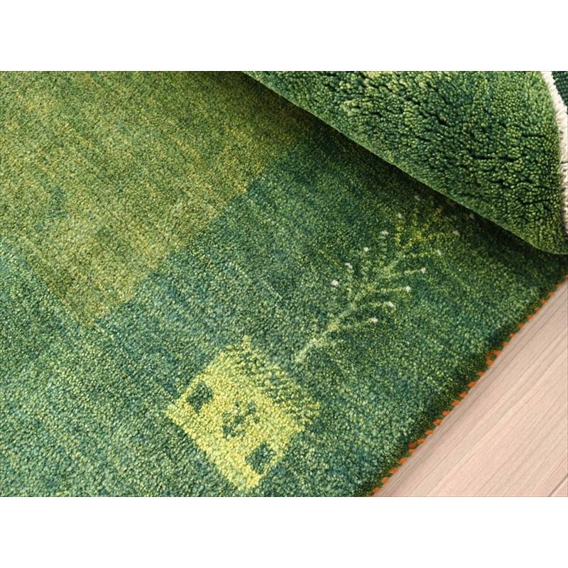 ギャベ ギャッベ イラン産手織り 148x102cm グリーンのツートーン | ブランド登録なし | 07