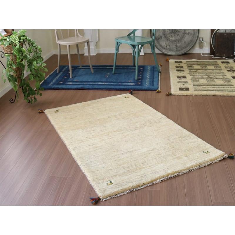 ギャベ ギャッベ イラン産手織り 152x102cm ナチュラルアイボリー | ブランド登録なし | 01