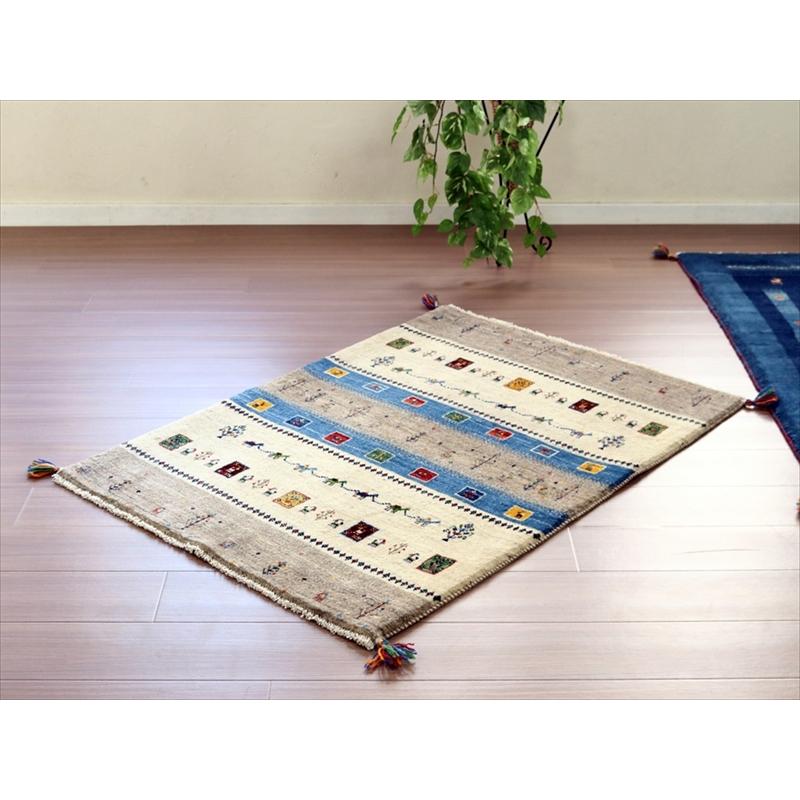 細かな織り ギャッベ カシュクーリ 120x84cm ラクダの隊商　ナチュラルなアイボリーとグレー | ブランド登録なし | 01