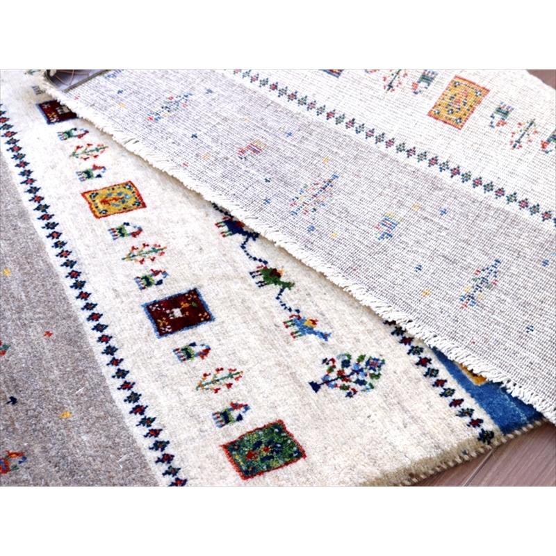 細かな織り ギャッベ カシュクーリ 120x84cm ラクダの隊商　ナチュラルなアイボリーとグレー | ブランド登録なし | 07