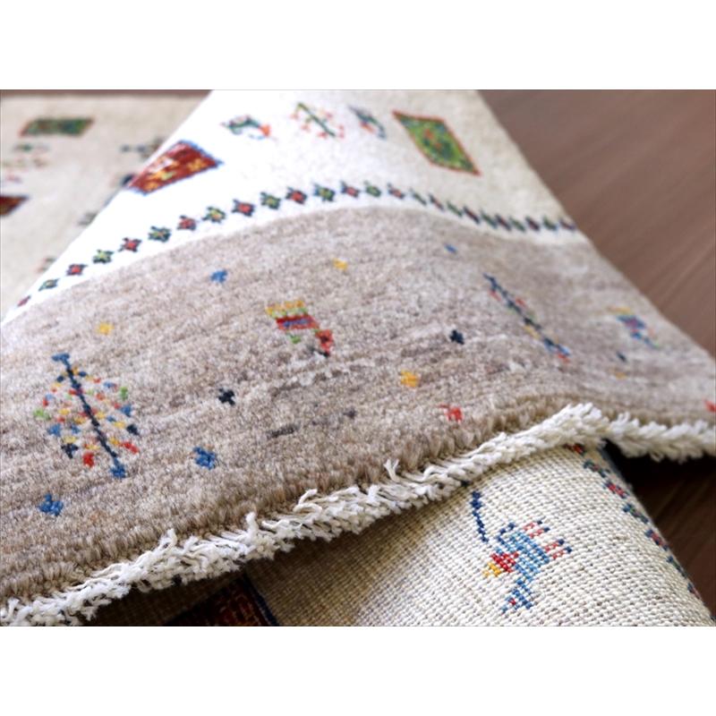 細かな織り ギャッベ カシュクーリ 120x84cm ラクダの隊商　ナチュラルなアイボリーとグレー | ブランド登録なし | 08