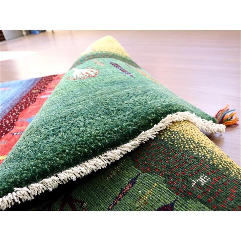 細かな織り ギャッベ カシュクーリ 130x85cm イエロー レッド ブルー　ザクロス山麓の風景 | ブランド登録なし | 09