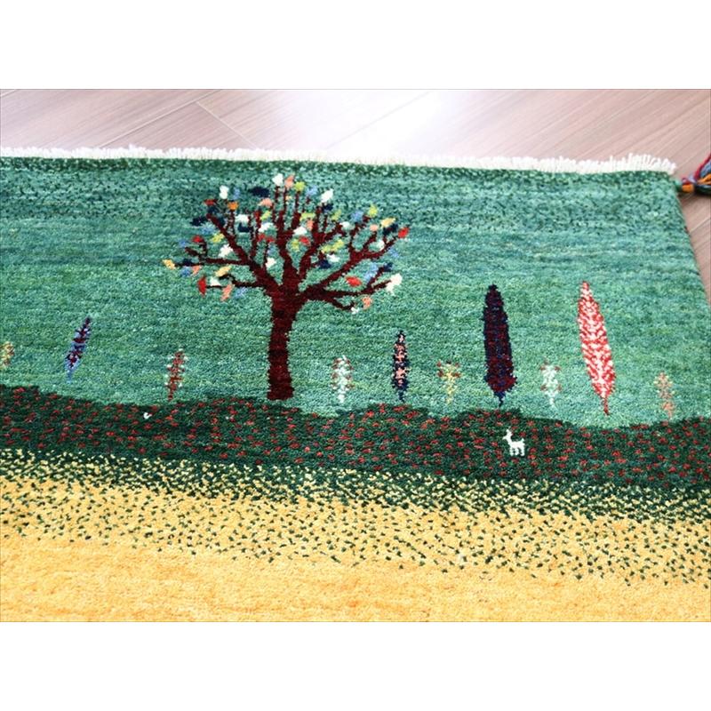 細かな織り ギャッベ カシュクーリ 130x85cm イエロー レッド ブルー　ザクロス山麓の風景 | ブランド登録なし | 05