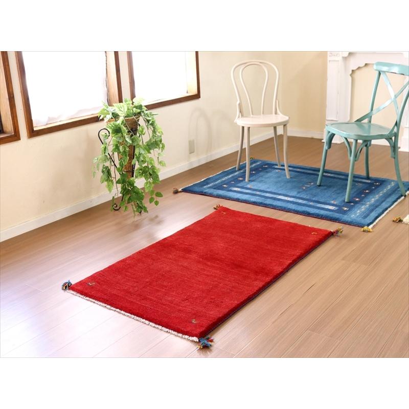 ギャベ ギャッベ イラン産手織り 133x80cm 無地　レッド　シンプル | ブランド登録なし | 01