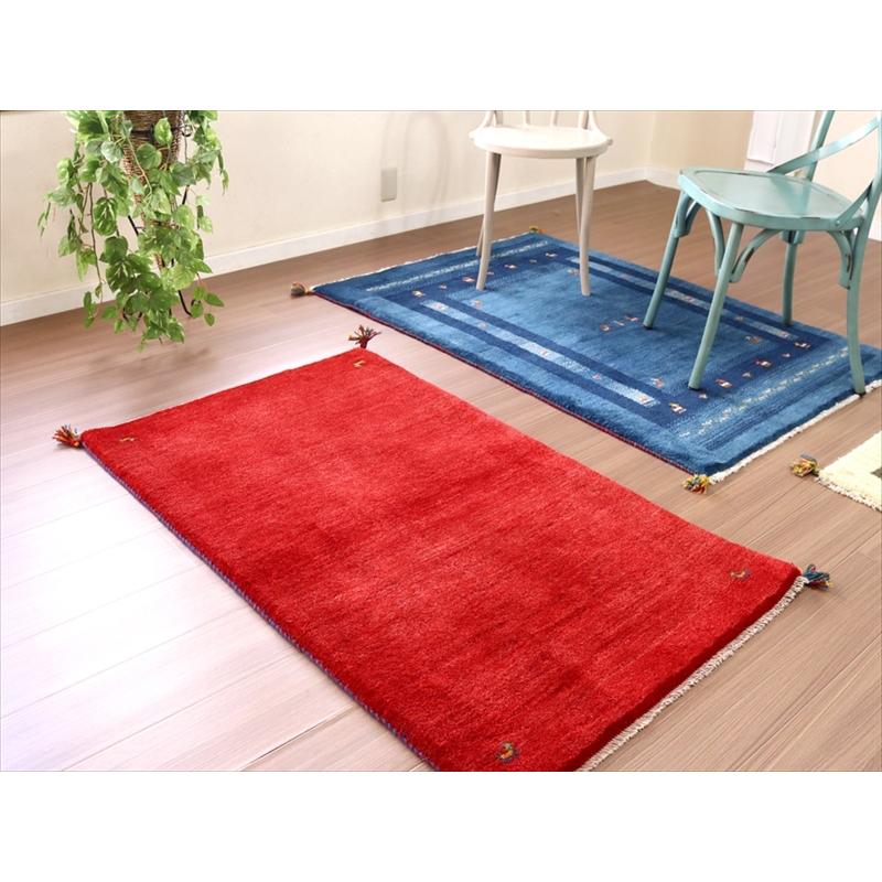 ギャベ ギャッベ イラン産手織り 133x80cm 無地　レッド　シンプル | ブランド登録なし | 03