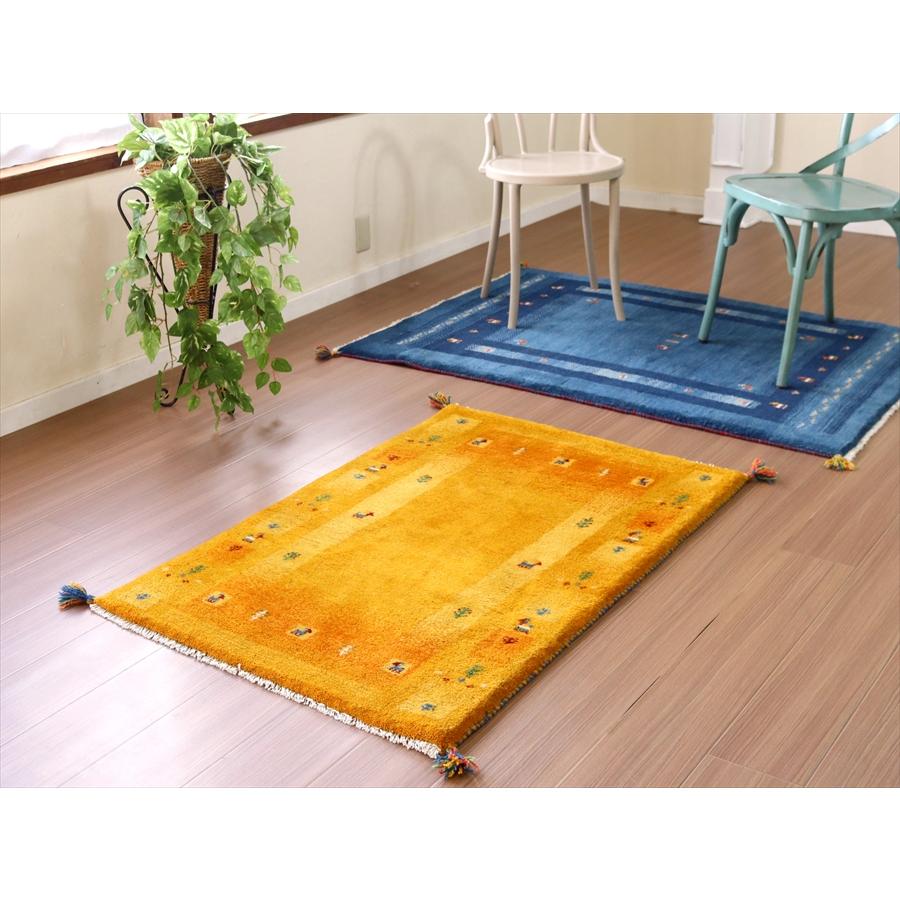 ギャベ ギャッベ イラン産手織り 122×82cm イエロー オレンジ　ツートーン |  | 01