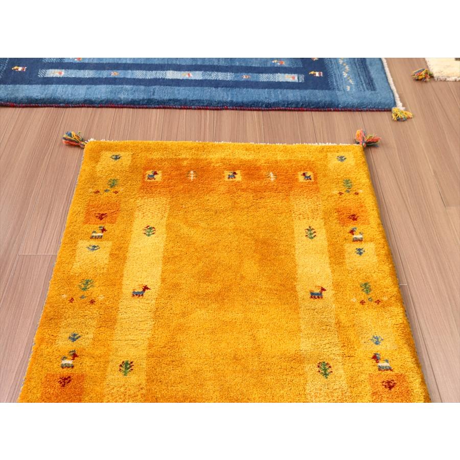 ギャベ ギャッベ イラン産手織り 122×82cm イエロー オレンジ　ツートーン |  | 02