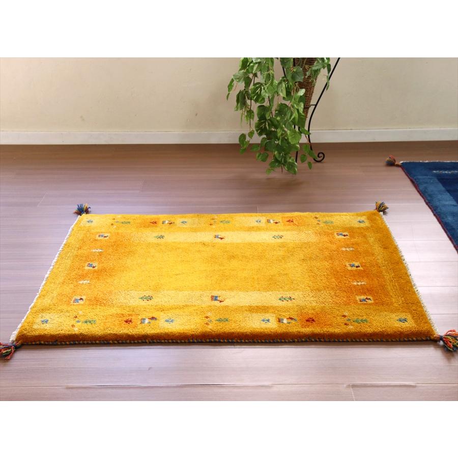 ギャベ ギャッベ イラン産手織り 122×82cm イエロー オレンジ　ツートーン |  | 04