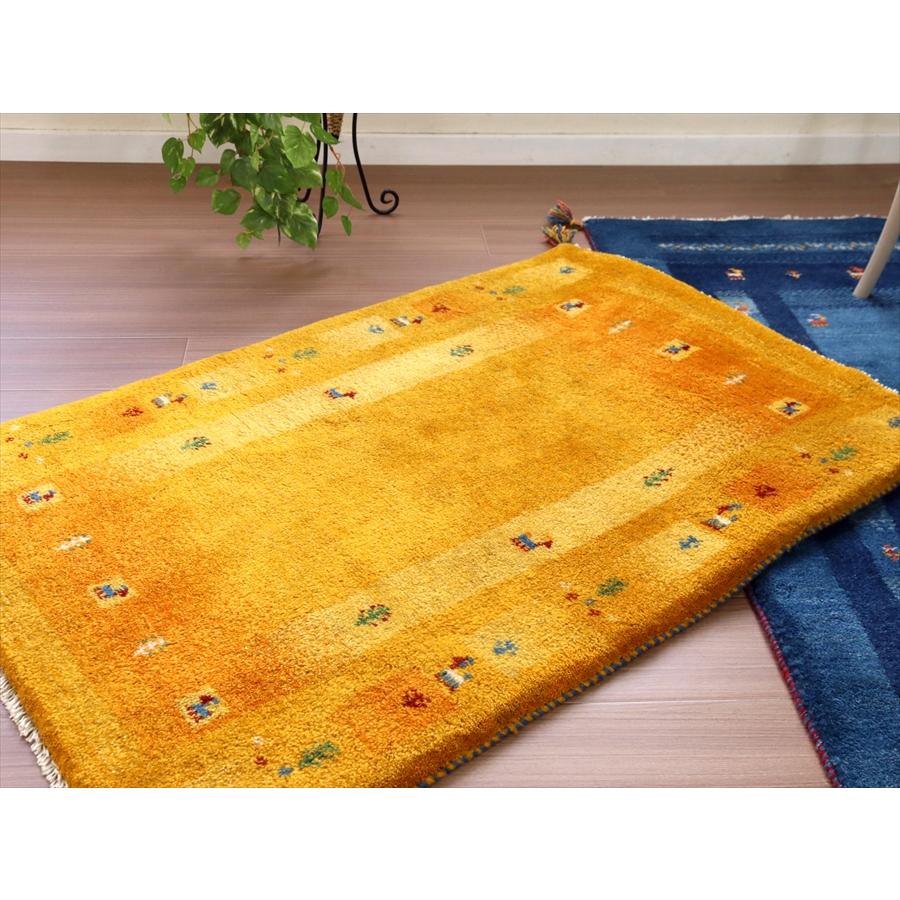ギャベ ギャッベ イラン産手織り 122×82cm イエロー オレンジ　ツートーン |  | 05