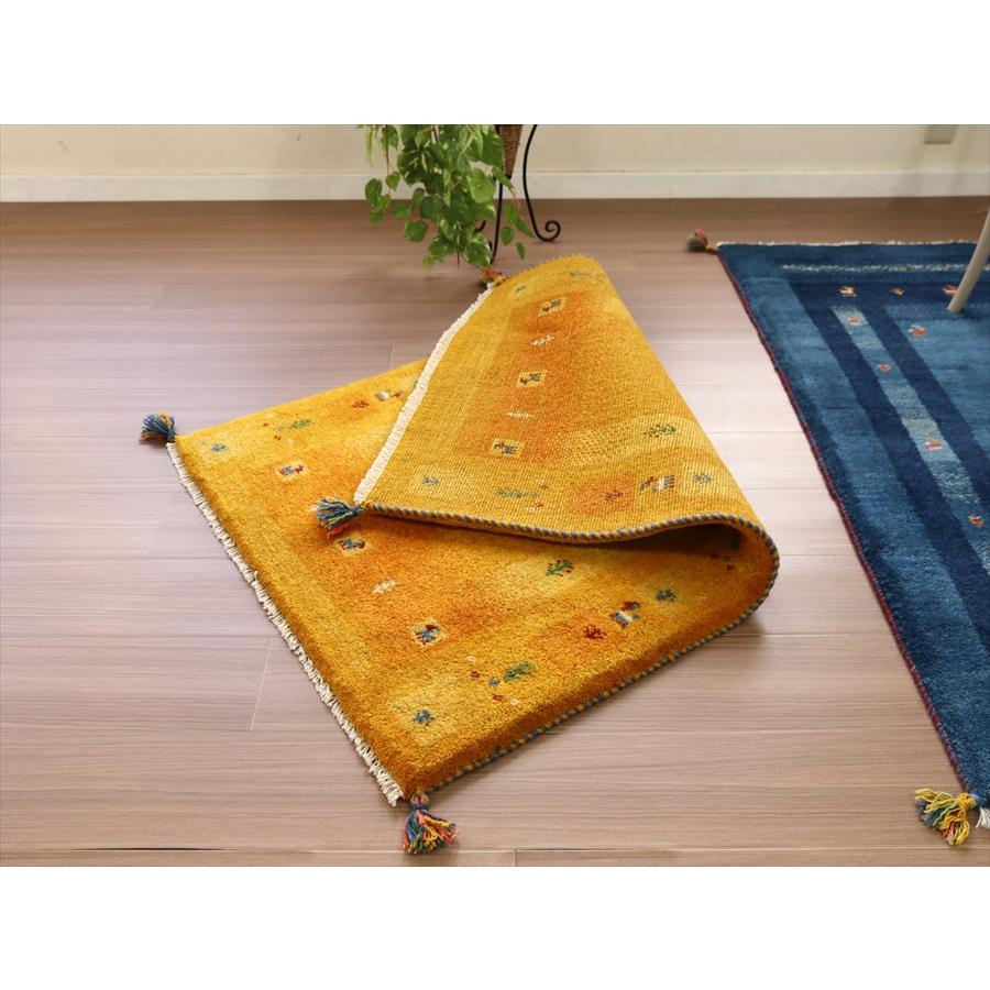 ギャベ ギャッベ イラン産手織り 122×82cm イエロー オレンジ　ツートーン |  | 07