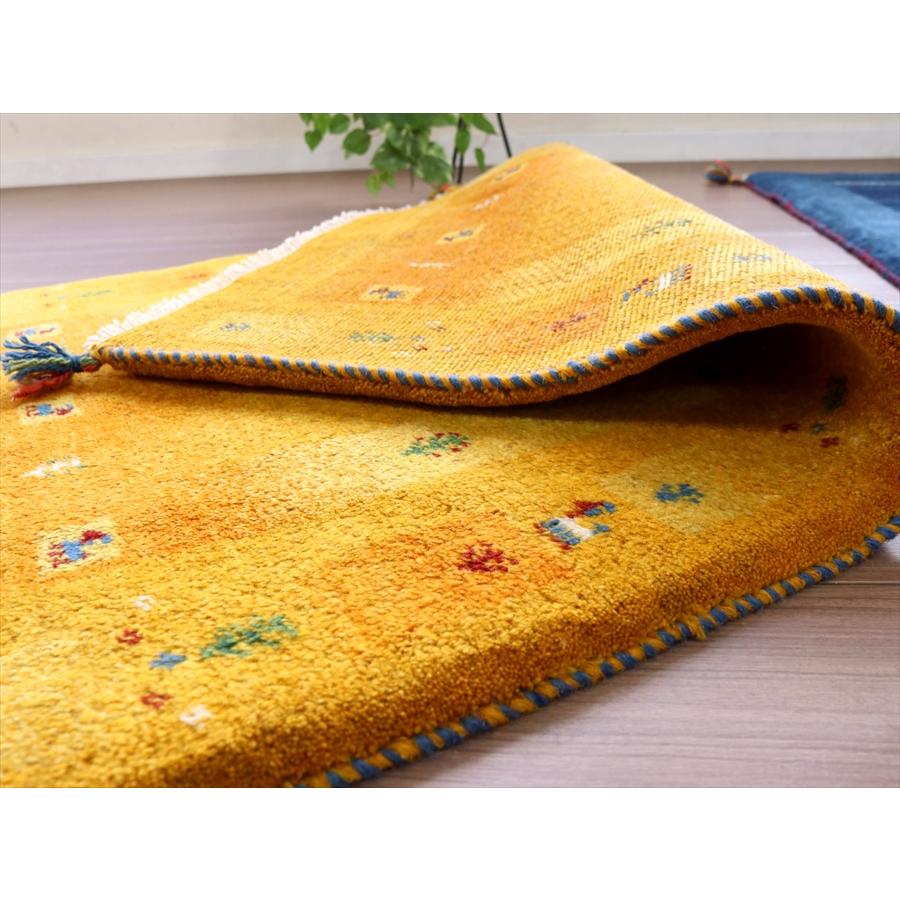 ギャベ ギャッベ イラン産手織り 122×82cm イエロー オレンジ　ツートーン |  | 08