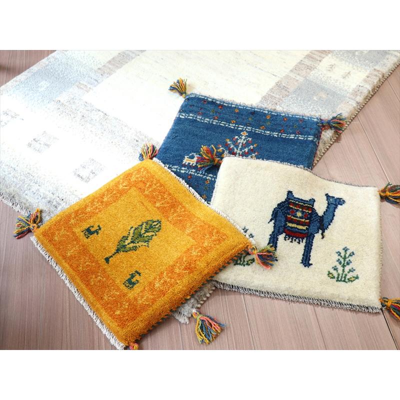 ギャッベ　座布団サイズ オレンジ 生命の木　動物モチーフ | ブランド登録なし | 02