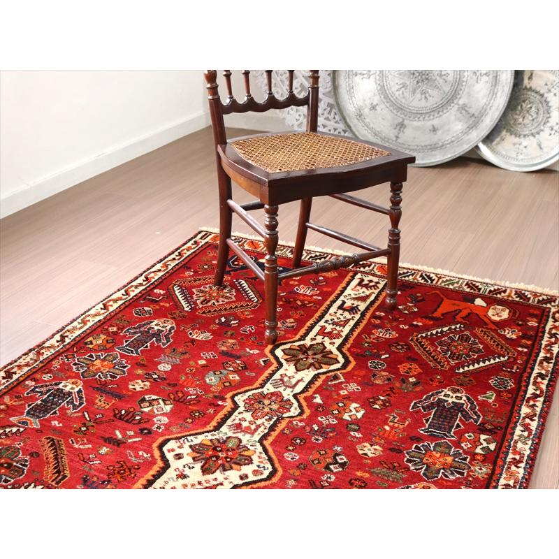 オールドギャッベ　トライバルラグ 175x121cm サーベルを持った顔のあるライオン | ブランド登録なし | 11