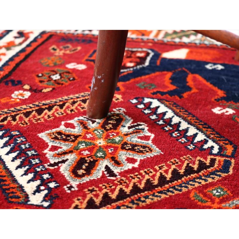 オールドギャッベ　トライバルラグ 175x121cm サーベルを持った顔のあるライオン | ブランド登録なし | 12