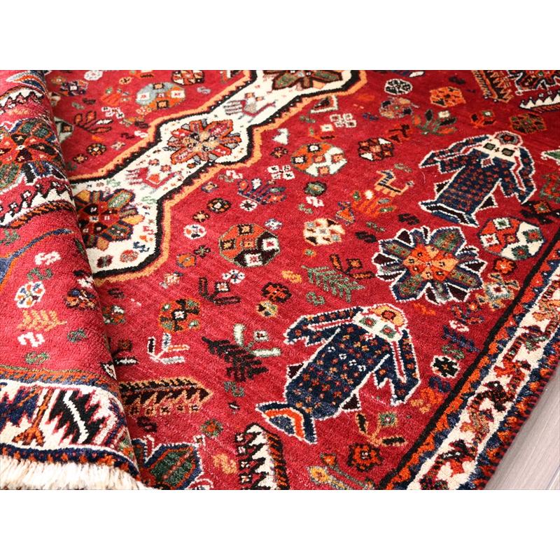 オールドギャッベ　トライバルラグ 175x121cm サーベルを持った顔のあるライオン | ブランド登録なし | 17