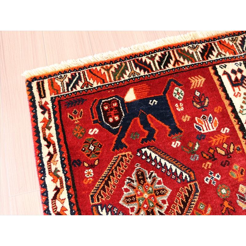 オールドギャッベ　トライバルラグ 175x121cm サーベルを持った顔のあるライオン | ブランド登録なし | 07