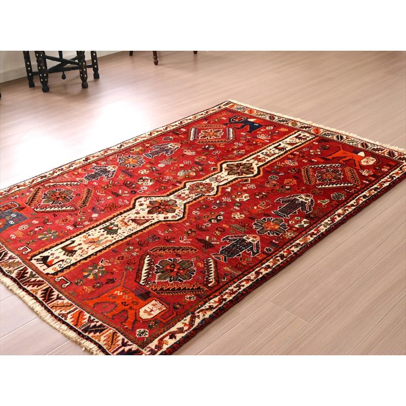 オールドギャッベ　トライバルラグ 175x121cm サーベルを持った顔のあるライオン | ブランド登録なし | 08