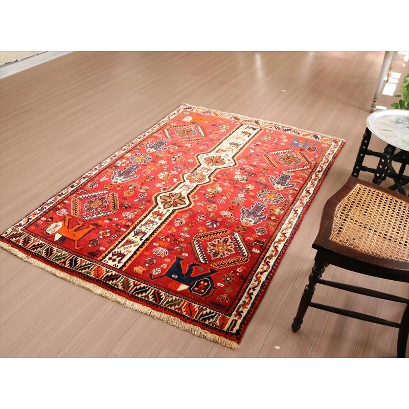 オールドギャッベ　トライバルラグ 175x121cm サーベルを持った顔のあるライオン | ブランド登録なし | 09