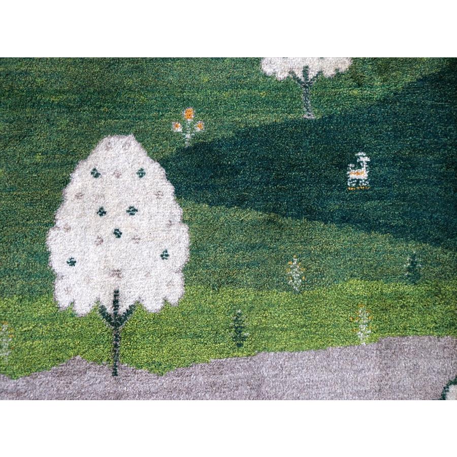 ギャッベ 手織りラグ イラン産絨毯 195x148cm ほのぼの　白い花の咲く風景 | ブランド登録なし | 07