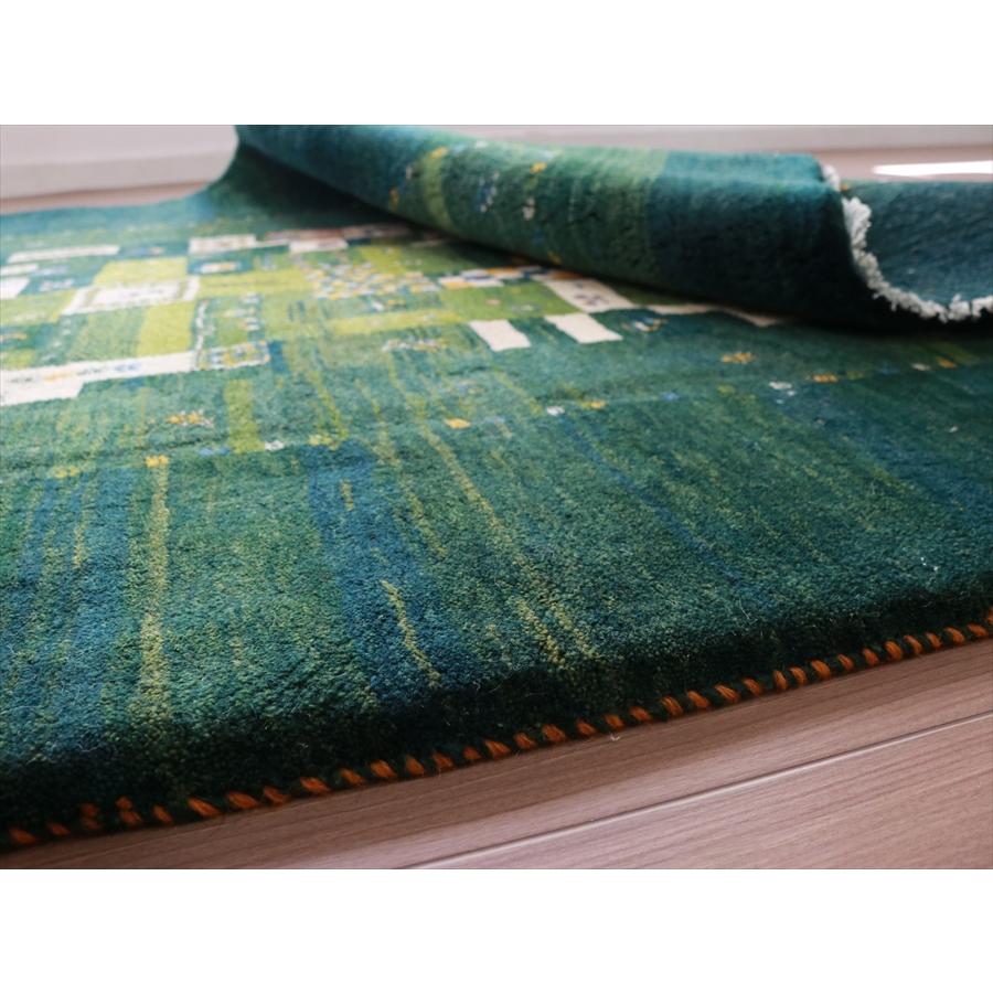 ギャッベ 手織りラグ イラン産絨毯 193x153cm グリーングラデーション　モザイク | ブランド登録なし | 10