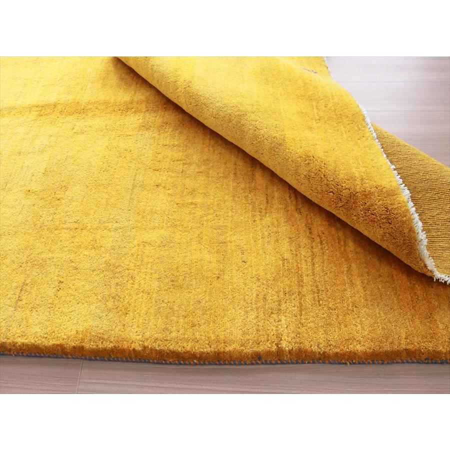 ギャッベ 手織りラグ イラン産絨毯 210x158cm イエロー　オレンジ　無地　シンプル | ブランド登録なし | 06