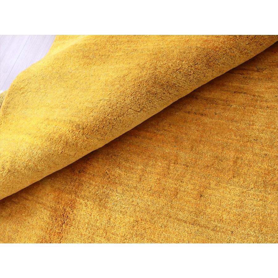 ギャッベ 手織りラグ イラン産絨毯 210x158cm イエロー　オレンジ　無地　シンプル | ブランド登録なし | 07