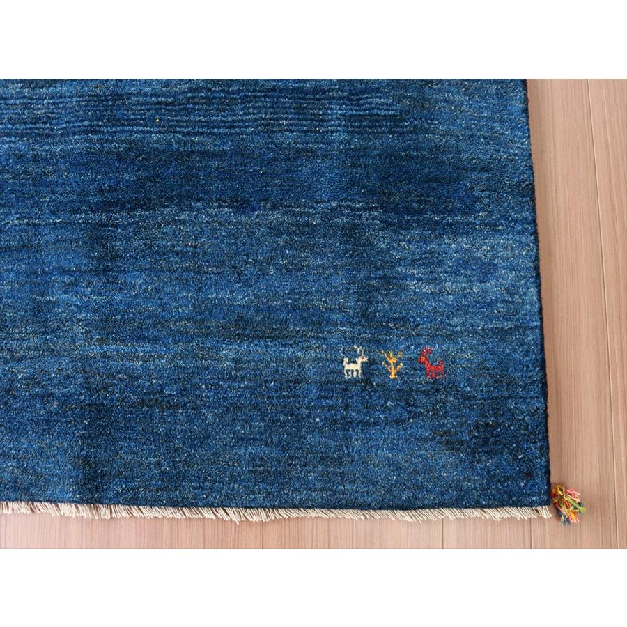 ギャッベ 手織りラグ イラン産絨毯 200x152cm ネイビーブルー　グラデーション　シンプル | ブランド登録なし | 04