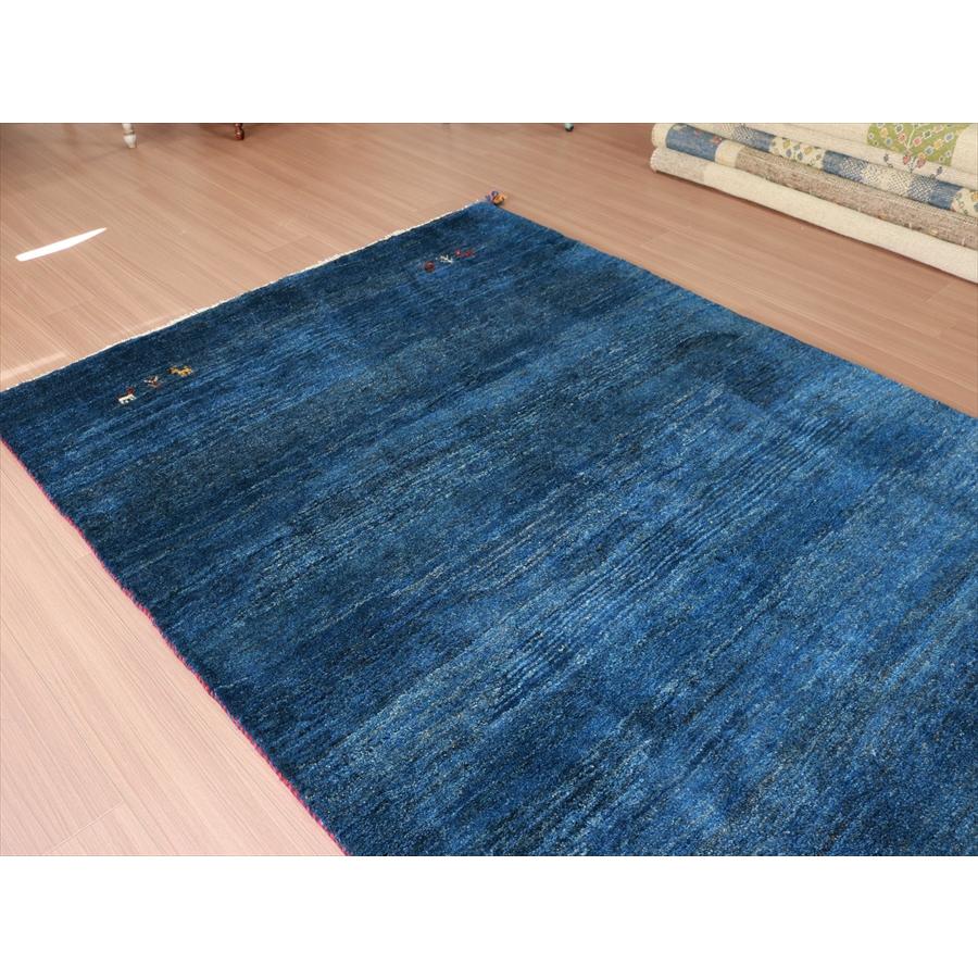 ギャッベ 手織りラグ イラン産絨毯 200x152cm ネイビーブルー　グラデーション　シンプル | ブランド登録なし | 06