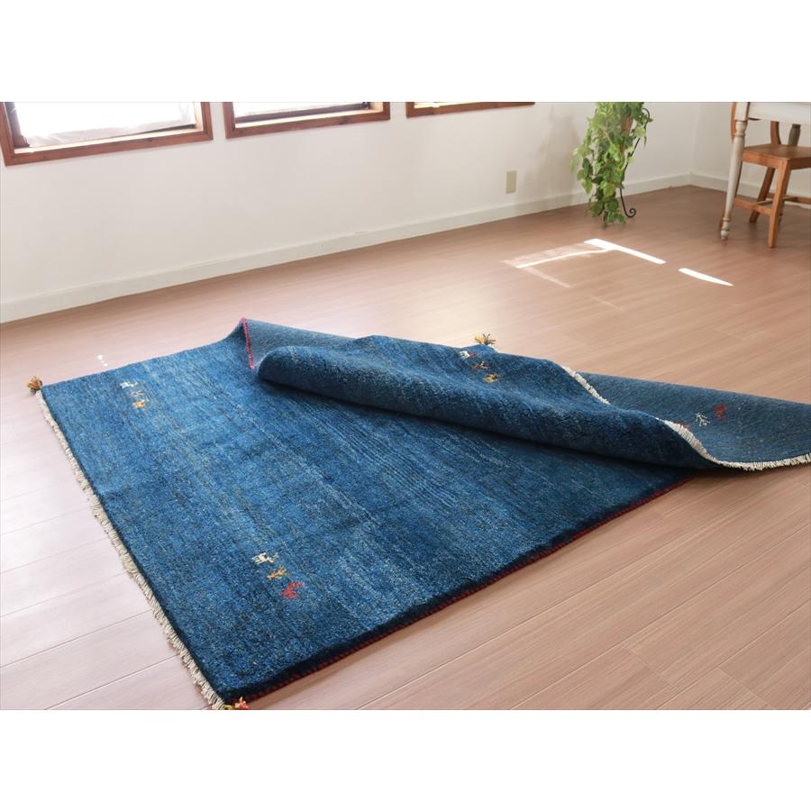 ギャッベ 手織りラグ イラン産絨毯 200x152cm ネイビーブルー　グラデーション　シンプル | ブランド登録なし | 07
