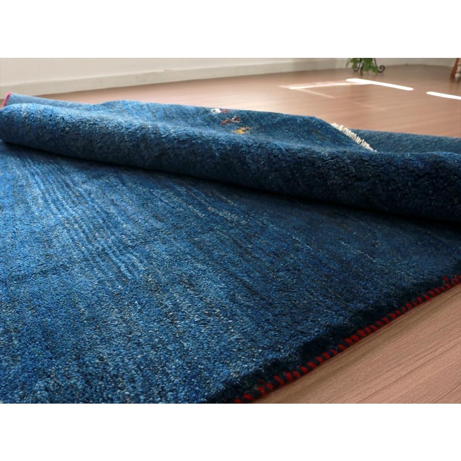 ギャッベ 手織りラグ イラン産絨毯 200x152cm ネイビーブルー　グラデーション　シンプル | ブランド登録なし | 09