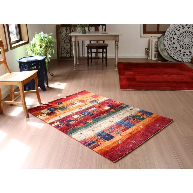 ギャッベ ノウバフト Gabbeh Nowbaft 138x95cm レッド　モザイクタイル | ブランド登録なし | 02