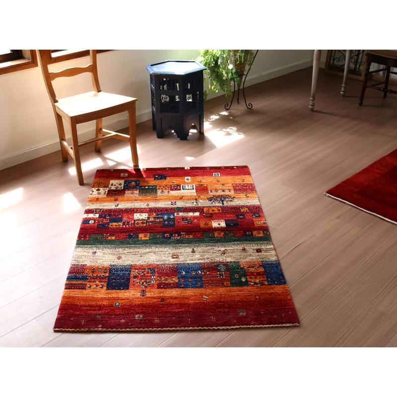 ギャッベ ノウバフト Gabbeh Nowbaft 138x95cm レッド　モザイクタイル | ブランド登録なし | 03