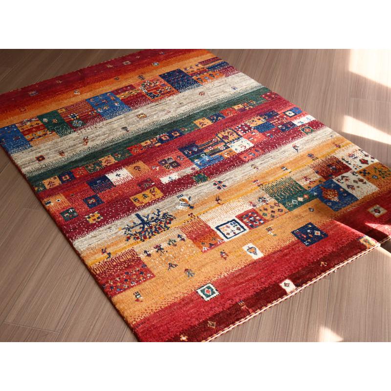 ギャッベ ノウバフト Gabbeh Nowbaft 138x95cm レッド　モザイクタイル | ブランド登録なし | 09