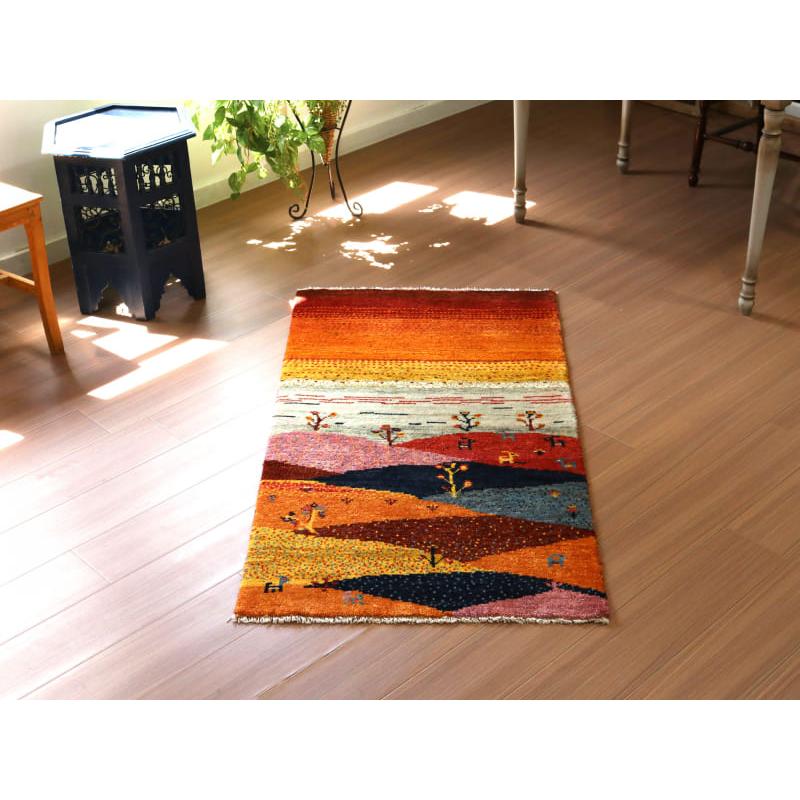 ギャッベ ノマド 手織りラグ イラン 141x71cm 風景のギャッベ　ランドスケープ | ブランド登録なし | 02