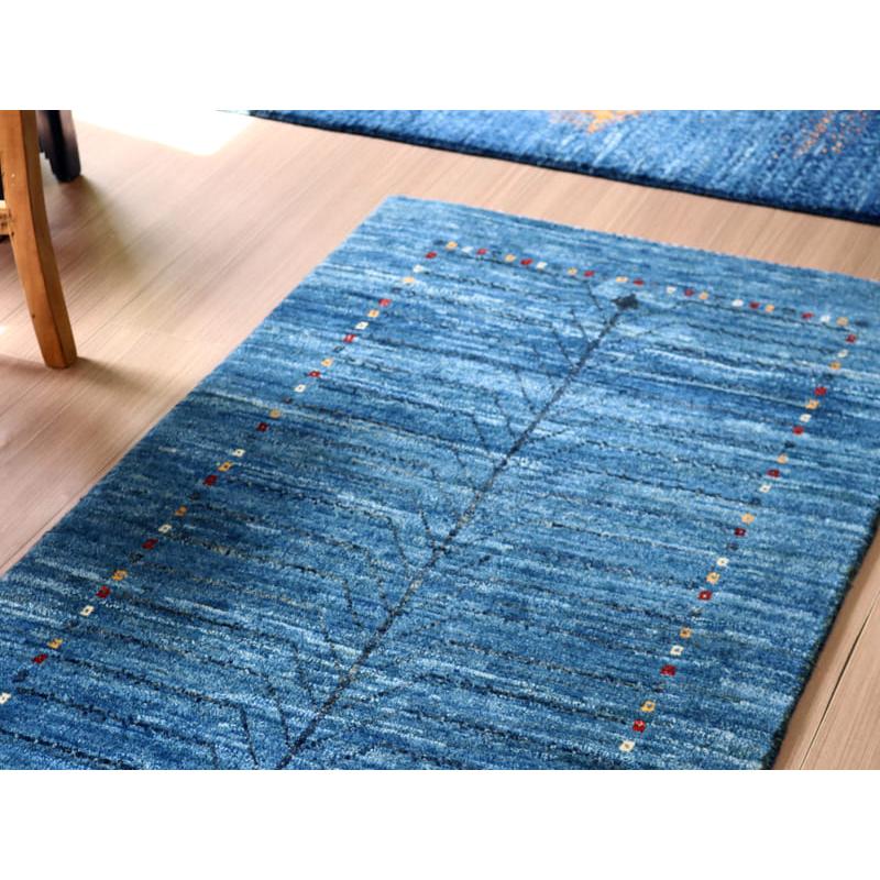 ギャッベ バナフシェ 細かな織り イラン産手織り 161x71cm 明るいブルー　ランナー　生命の木 | ブランド登録なし | 02