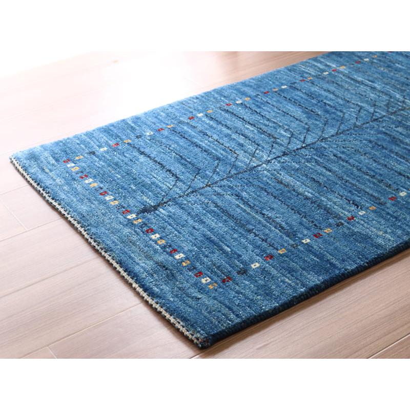 ギャッベ バナフシェ 細かな織り イラン産手織り 161x71cm 明るいブルー　ランナー　生命の木 | ブランド登録なし | 04