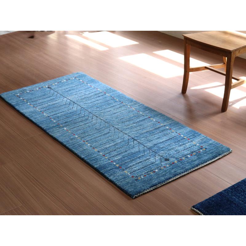 ギャッベ バナフシェ 細かな織り イラン産手織り 161x71cm 明るいブルー　ランナー　生命の木 | ブランド登録なし | 05