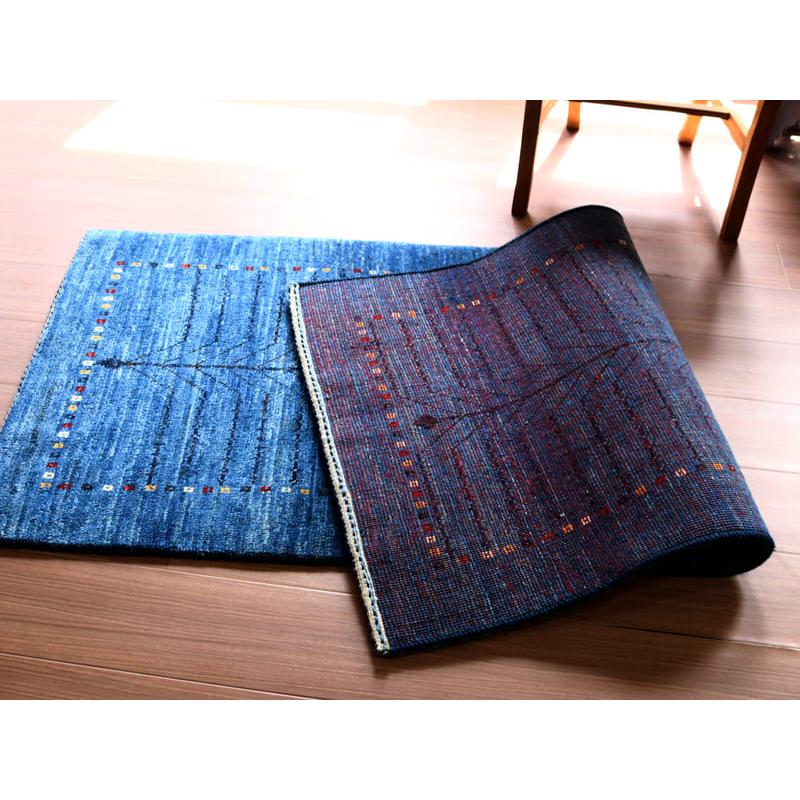 ギャッベ バナフシェ 細かな織り イラン産手織り 161x71cm 明るいブルー　ランナー　生命の木 | ブランド登録なし | 07