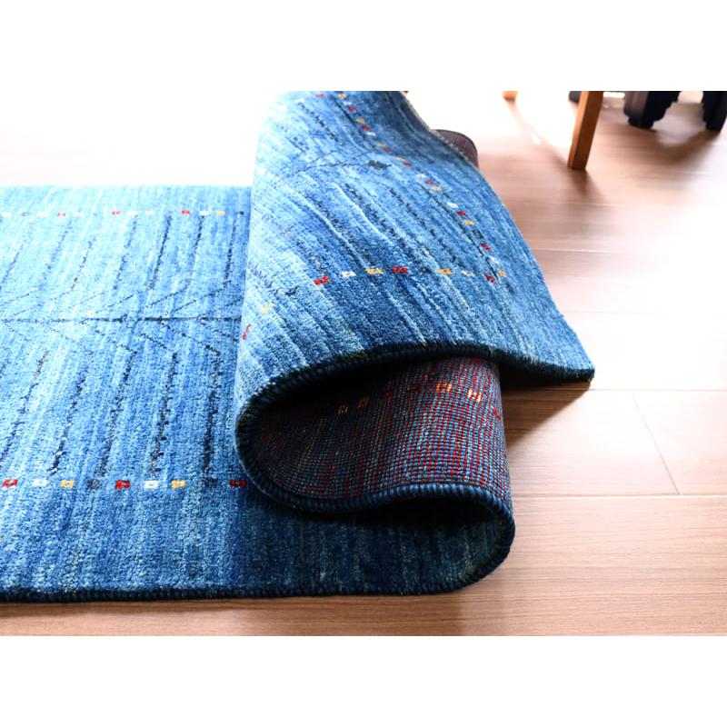 ギャッベ バナフシェ 細かな織り イラン産手織り 161x71cm 明るいブルー　ランナー　生命の木 | ブランド登録なし | 08