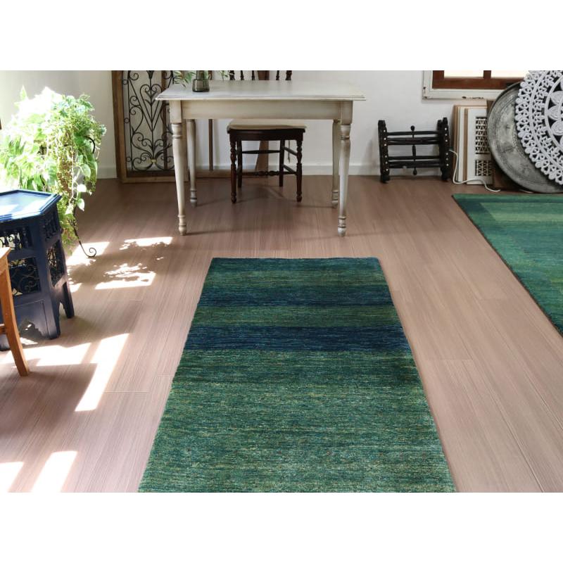 ギャッベ 最上級の細かな織り ロリアタシュ 268x78cm ブルーグリーン　グラデーション | ブランド登録なし | 10