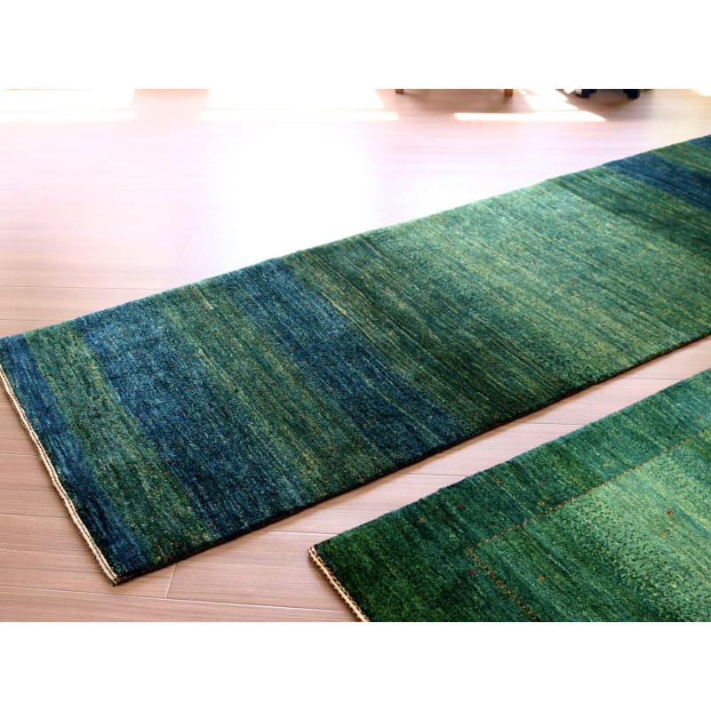 ギャッベ 最上級の細かな織り ロリアタシュ 268x78cm ブルーグリーン　グラデーション | ブランド登録なし | 03